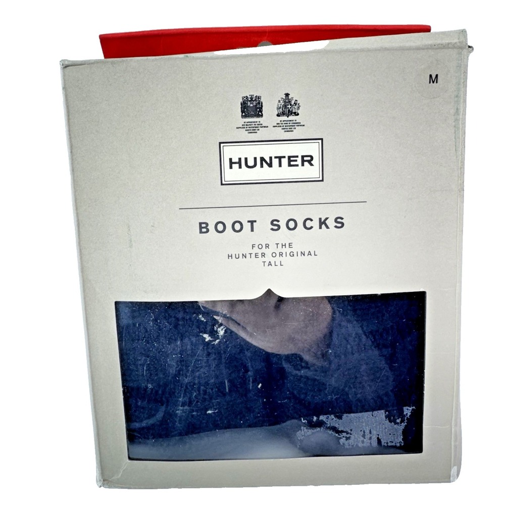 Hunter Original Tall Boot Socks Black Fleece Knit Cuff Liners Size Medium M Med